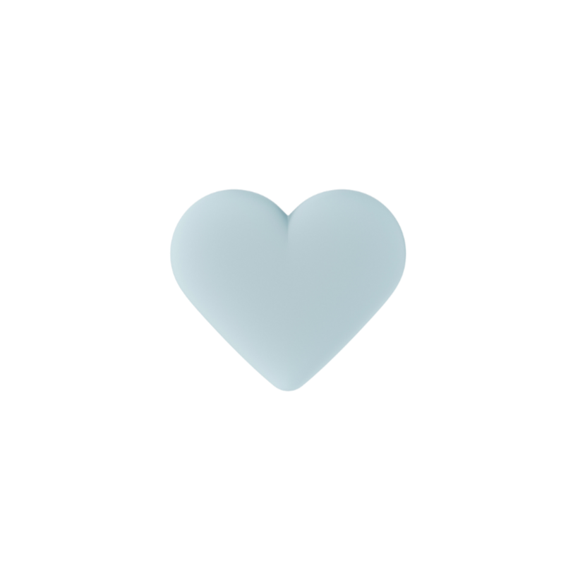 Silicone Heart sticker - Mineral Blue